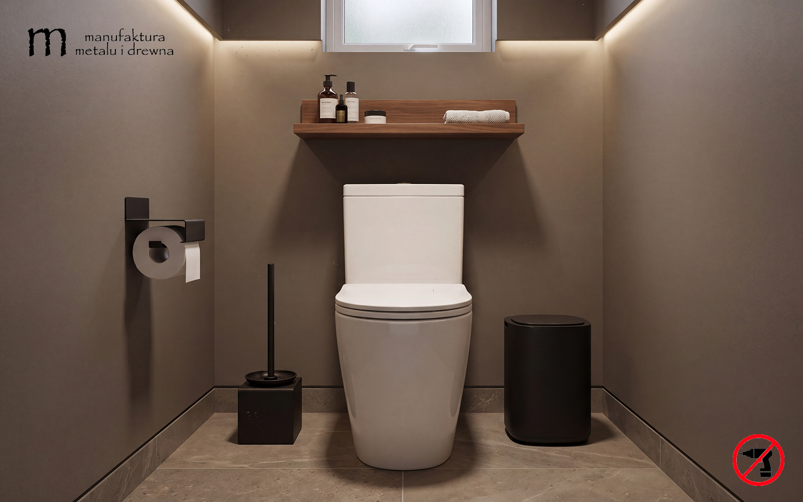 Szczotka do WC stojąca - czarna - obrazek 8
