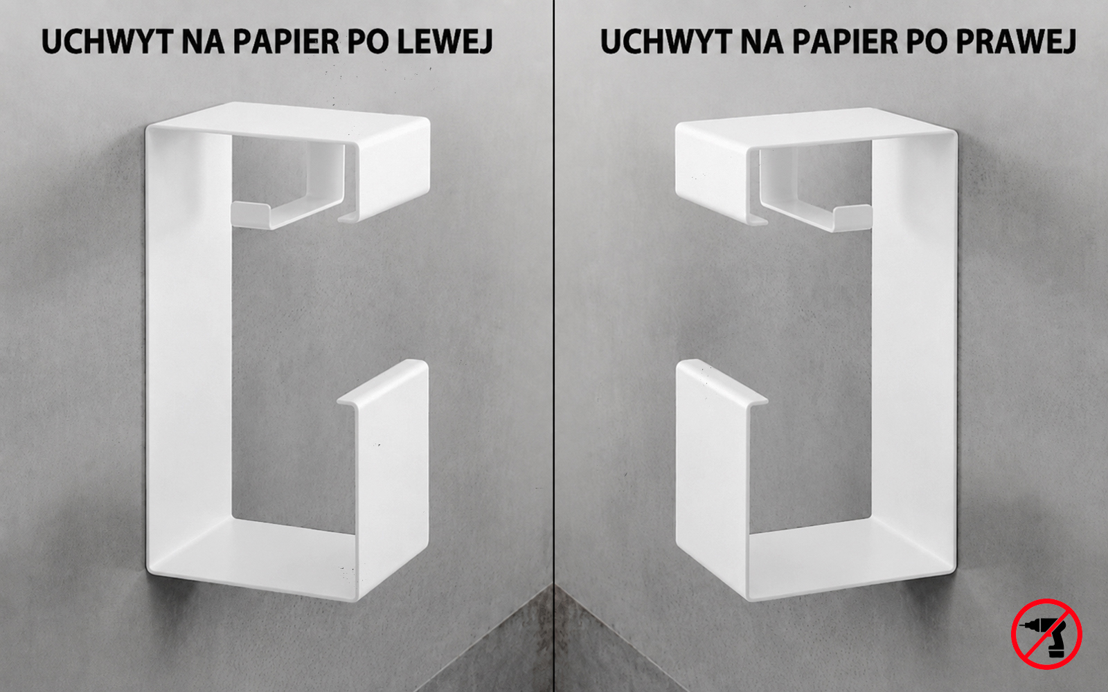 Uchwyt na papier toaletowy kaksi - biały - obrazek 4