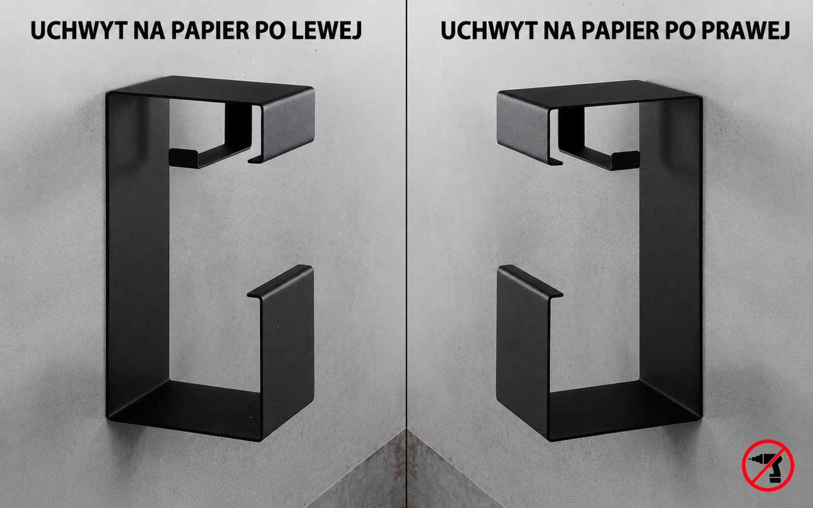Uchwyt na papier toaletowy kaksi - czarny - obrazek 4