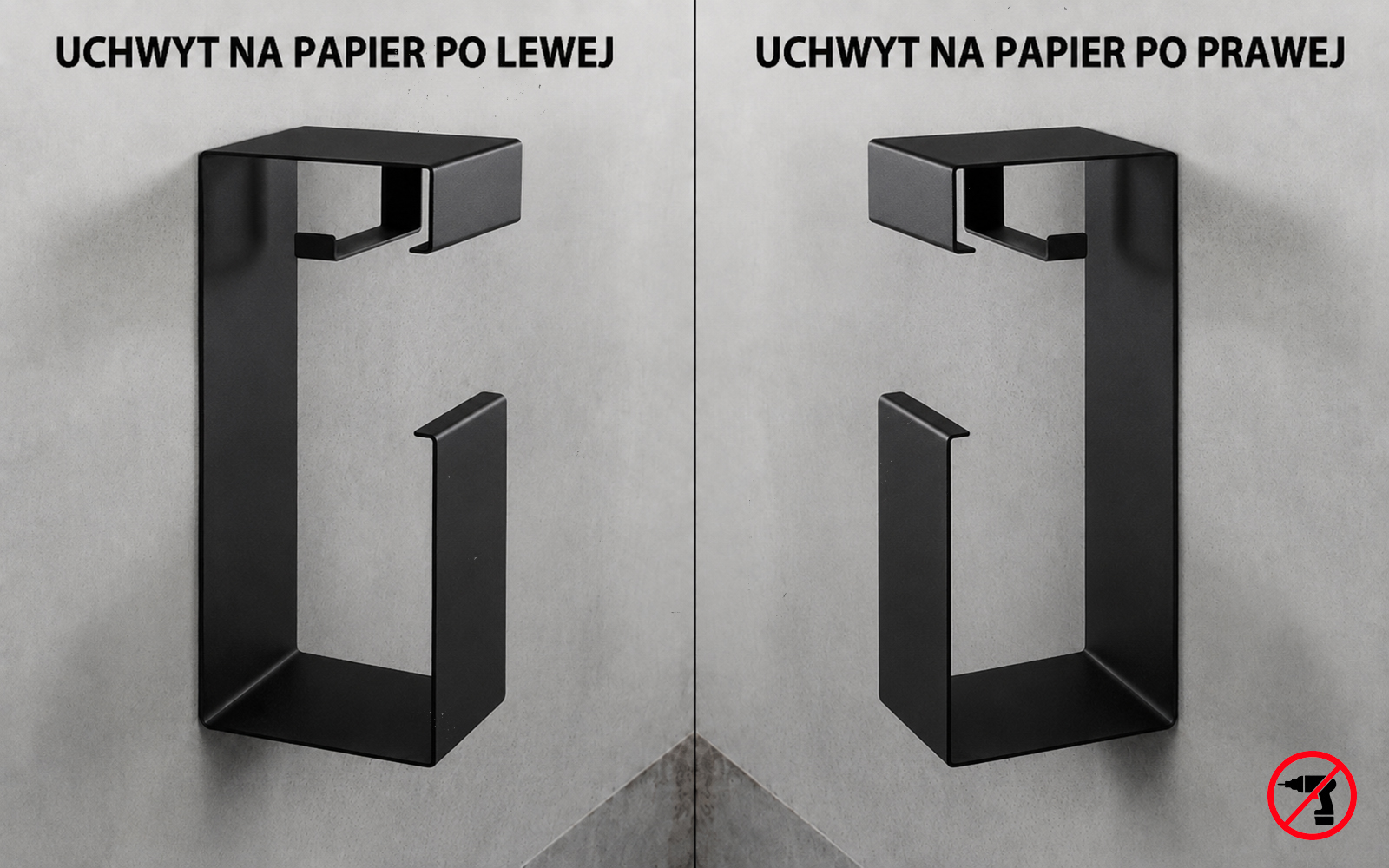 Uchwyt na papier toaletowy kolme - czarny - obrazek 4