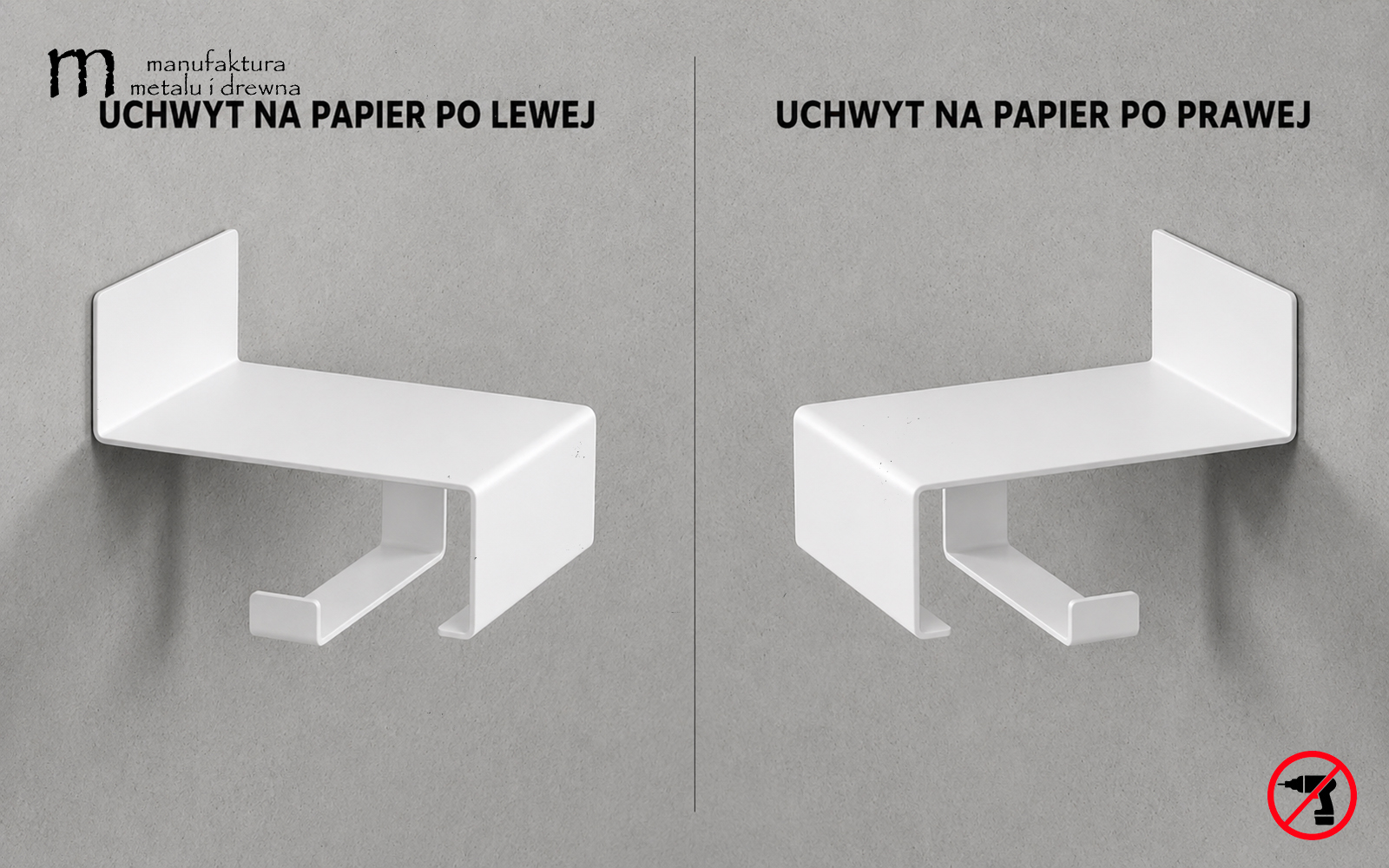 Uchwyt na papier toaletowy yksi - biały - obrazek 4