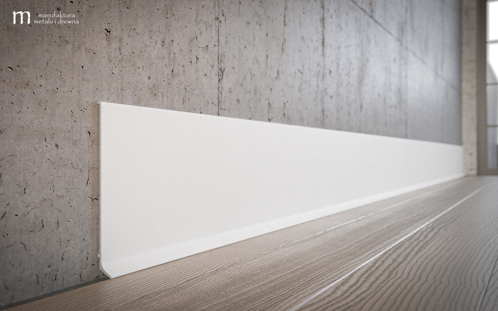 Aluminiowa listwa przypodłogowa 10 cm - biała - obrazek 5