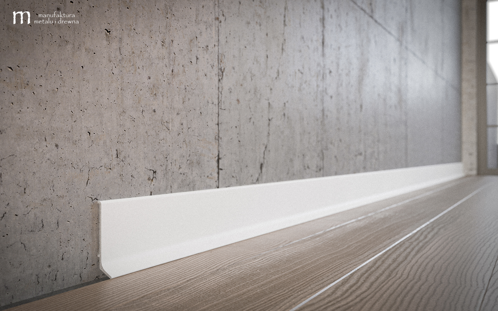 Aluminiowa listwa przypodłogowa 4 cm - biała - obrazek 4