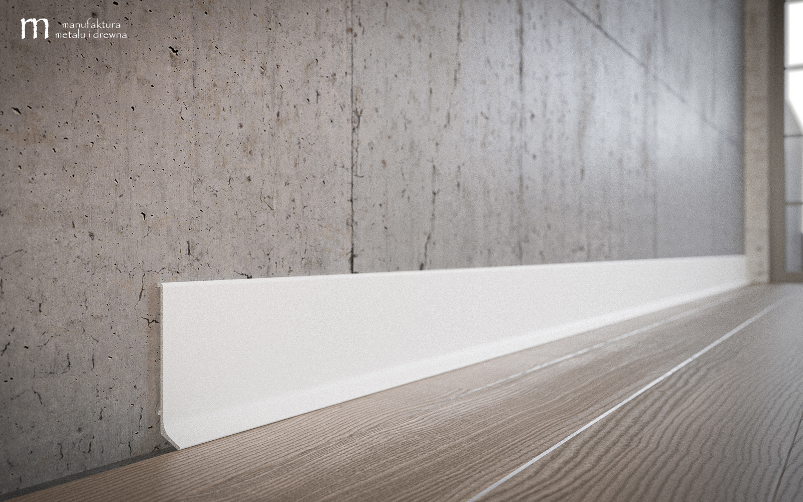 Aluminiowa listwa przypodłogowa 6 cm - biała - obrazek 5