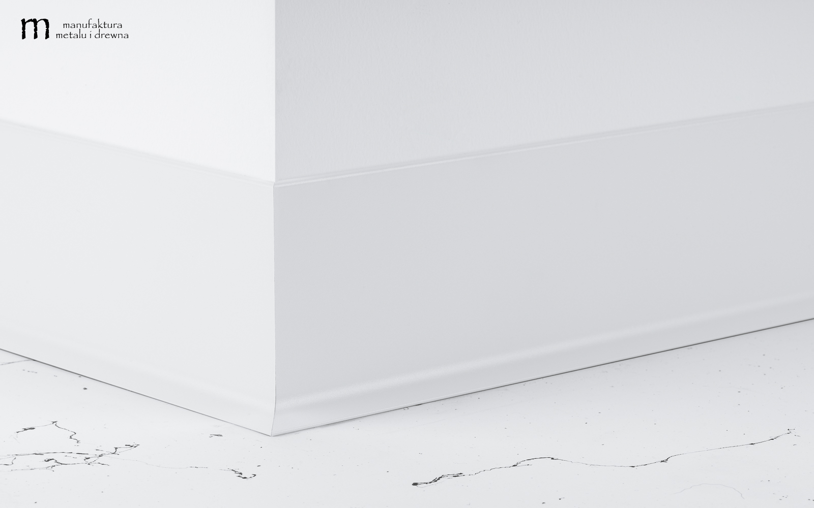 Aluminiowa listwa przypodłogowa 8 cm - biała - obrazek 5