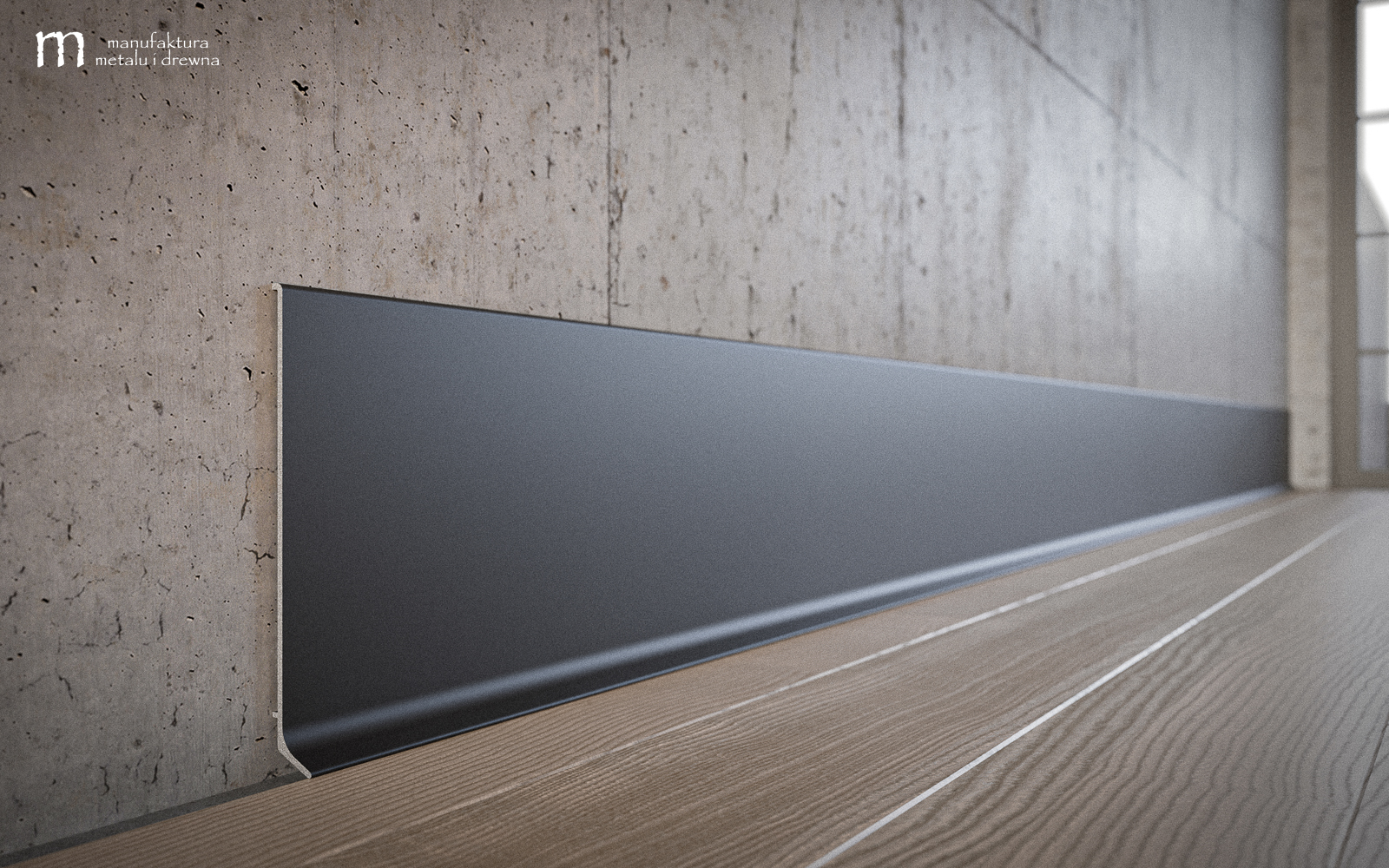 Aluminiowa listwa przypodłogowa 10 cm - czarna - obrazek 5