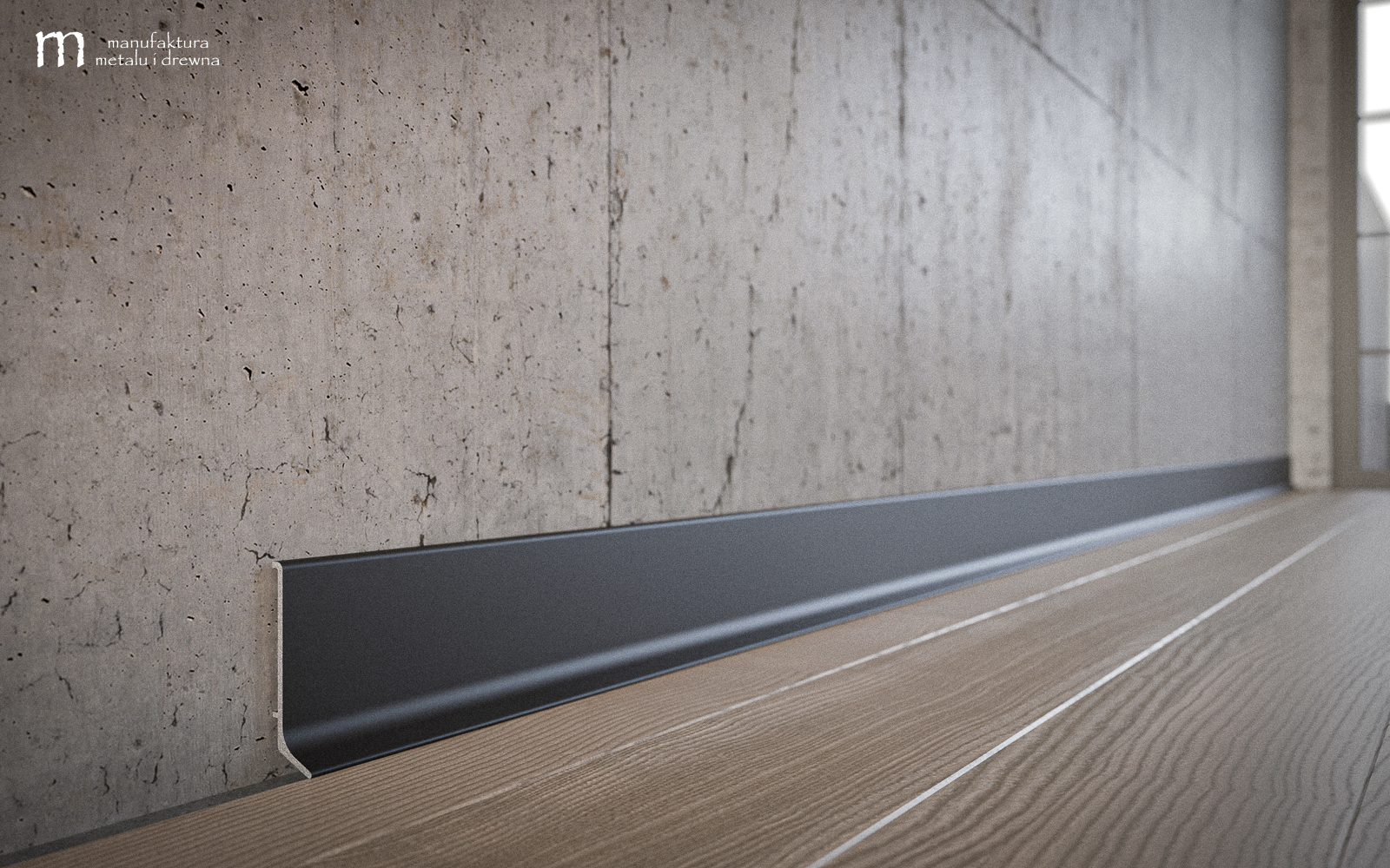 Aluminiowa listwa przypodłogowa 10 cm - czarna - obrazek 5