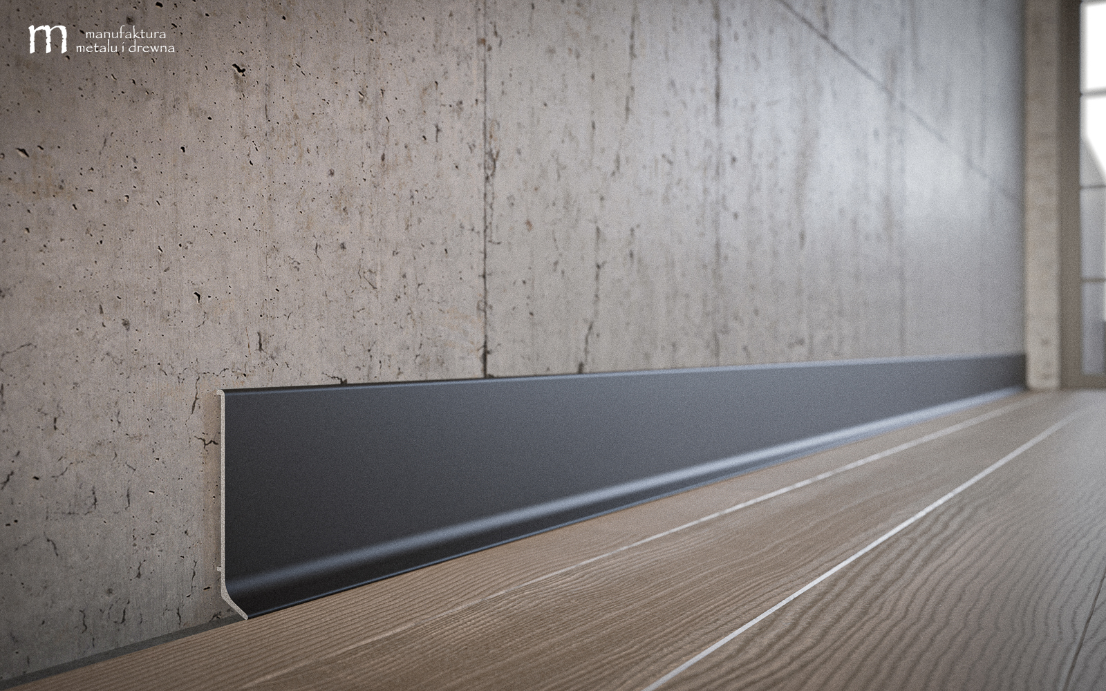 Aluminiowa listwa przypodłogowa 6 cm - czarna - obrazek 5