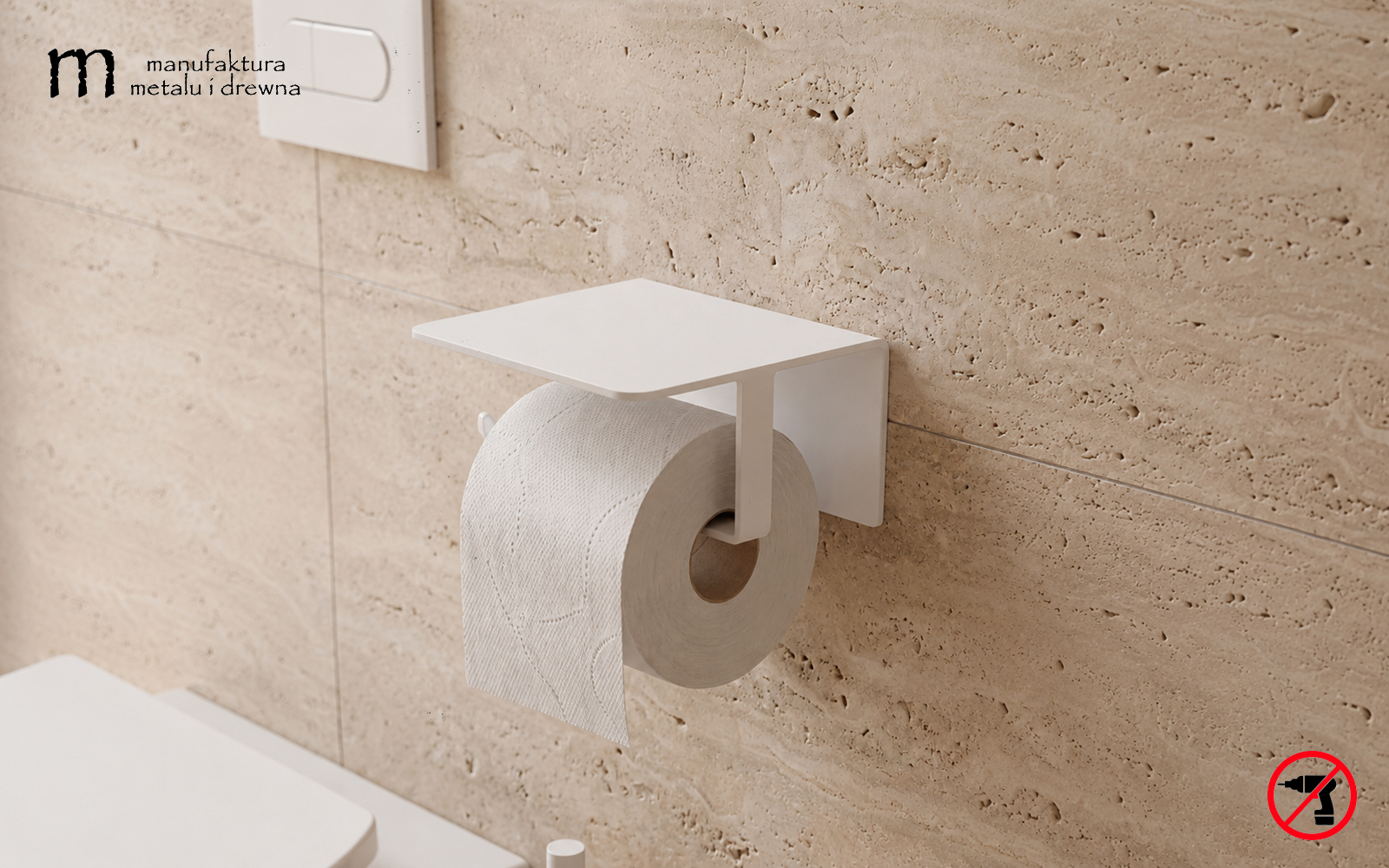 Uchwyt na papier toaletowy EKO – biały - obrazek 5